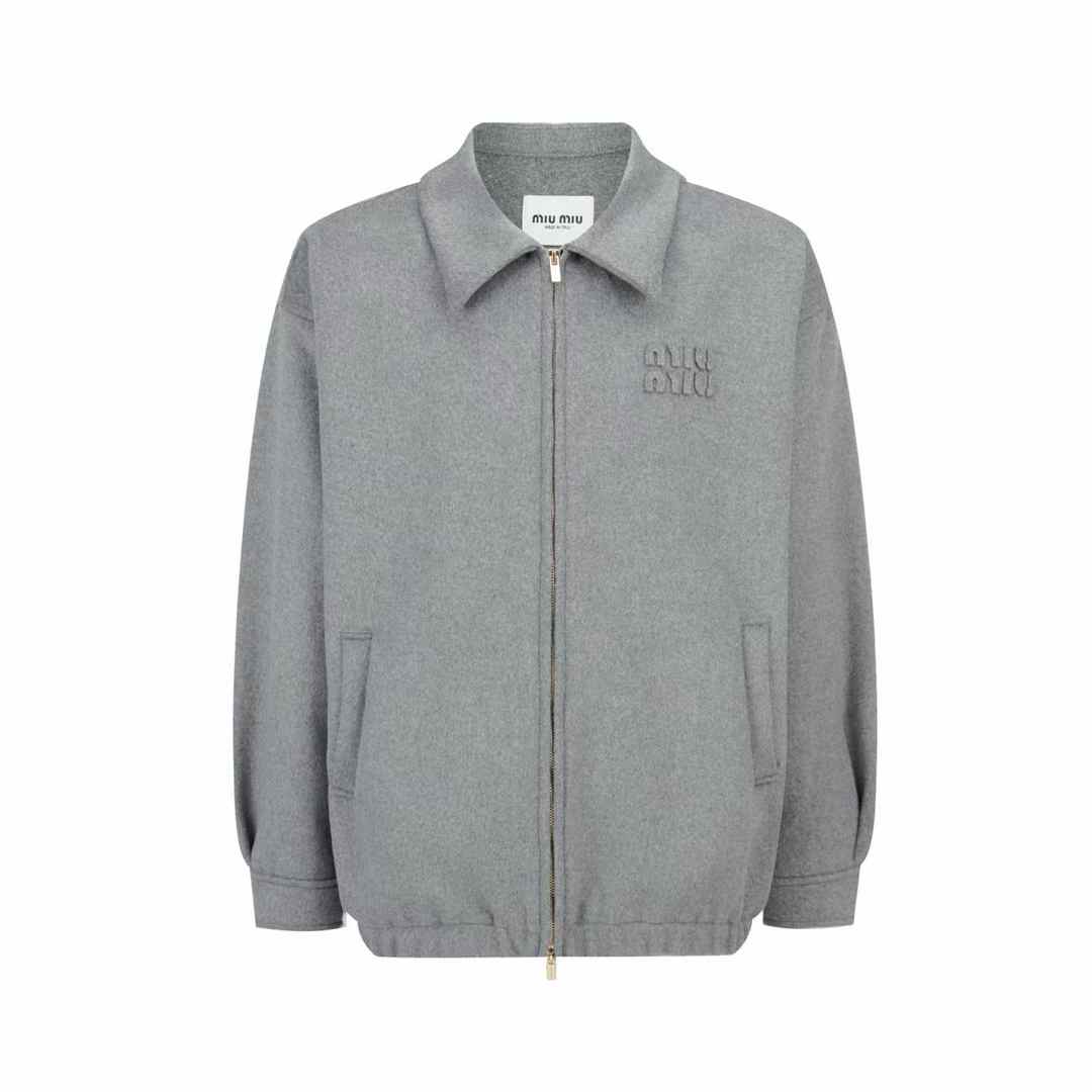 Miu Miu embroidered-logo Wool Jacket