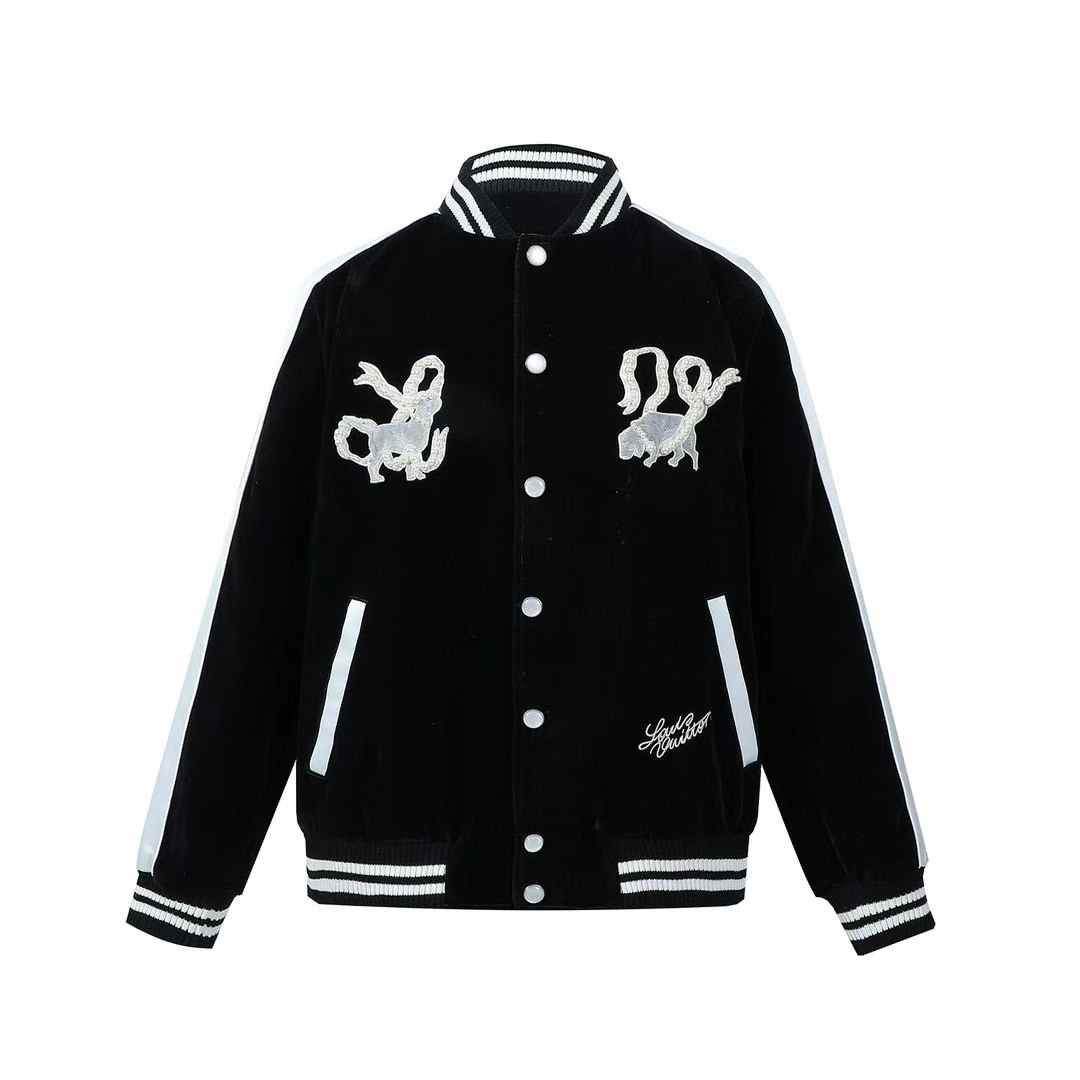 LV Denim Velvet Souvenir Jacket black