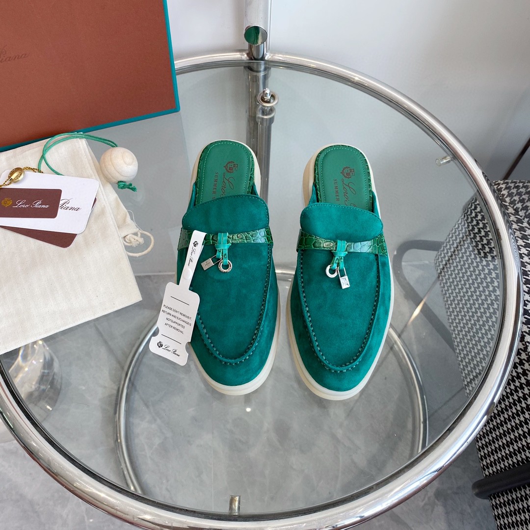Loro Piana Charms Walk Babouche Loafers in Suede