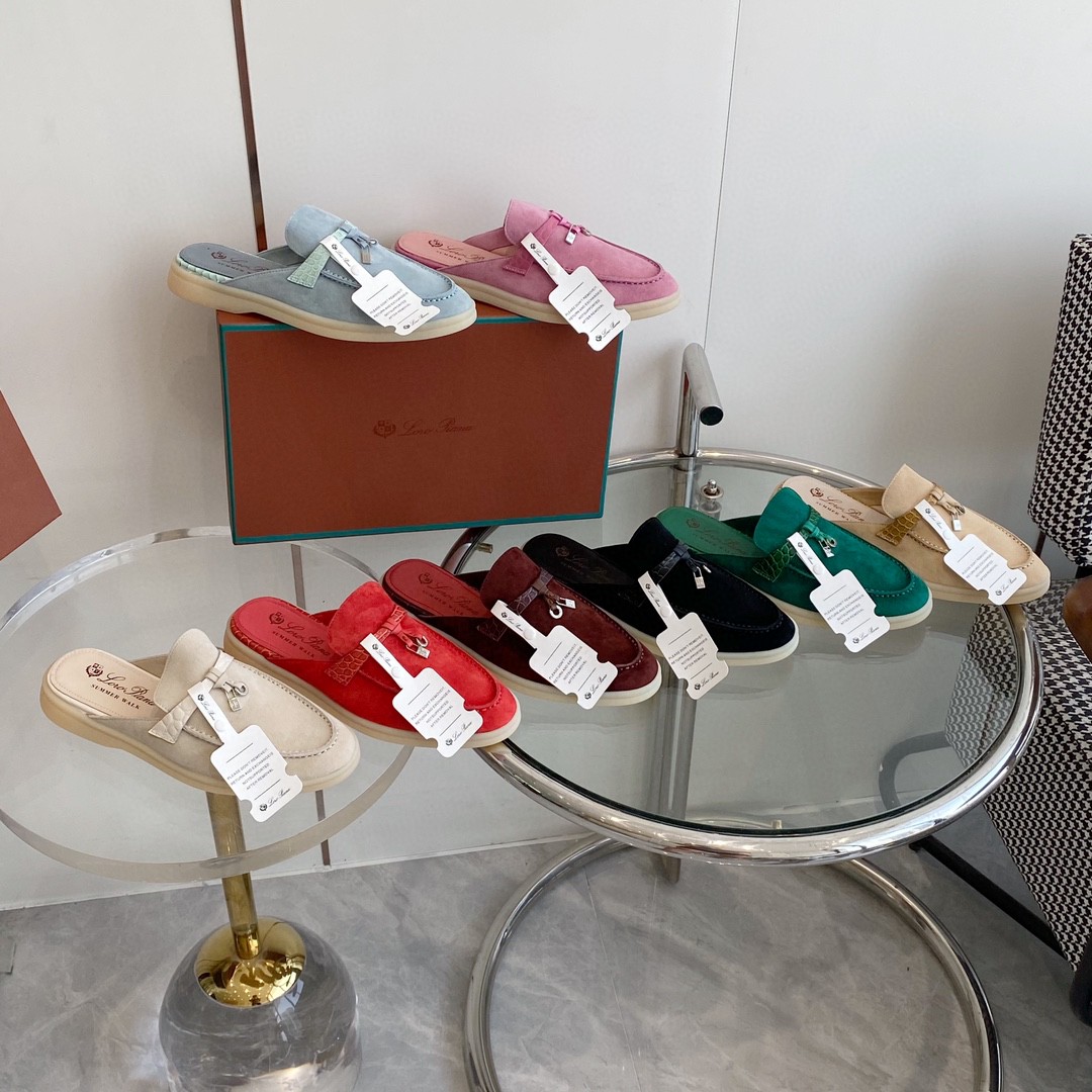 Loro Piana Charms Walk Babouche Loafers in Suede all colors