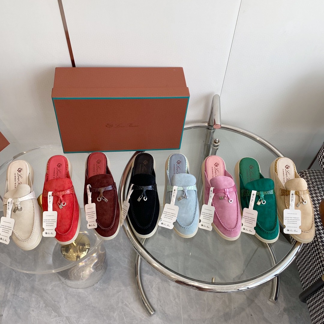 Loro Piana Charms Walk Babouche Loafers in Suede all colors