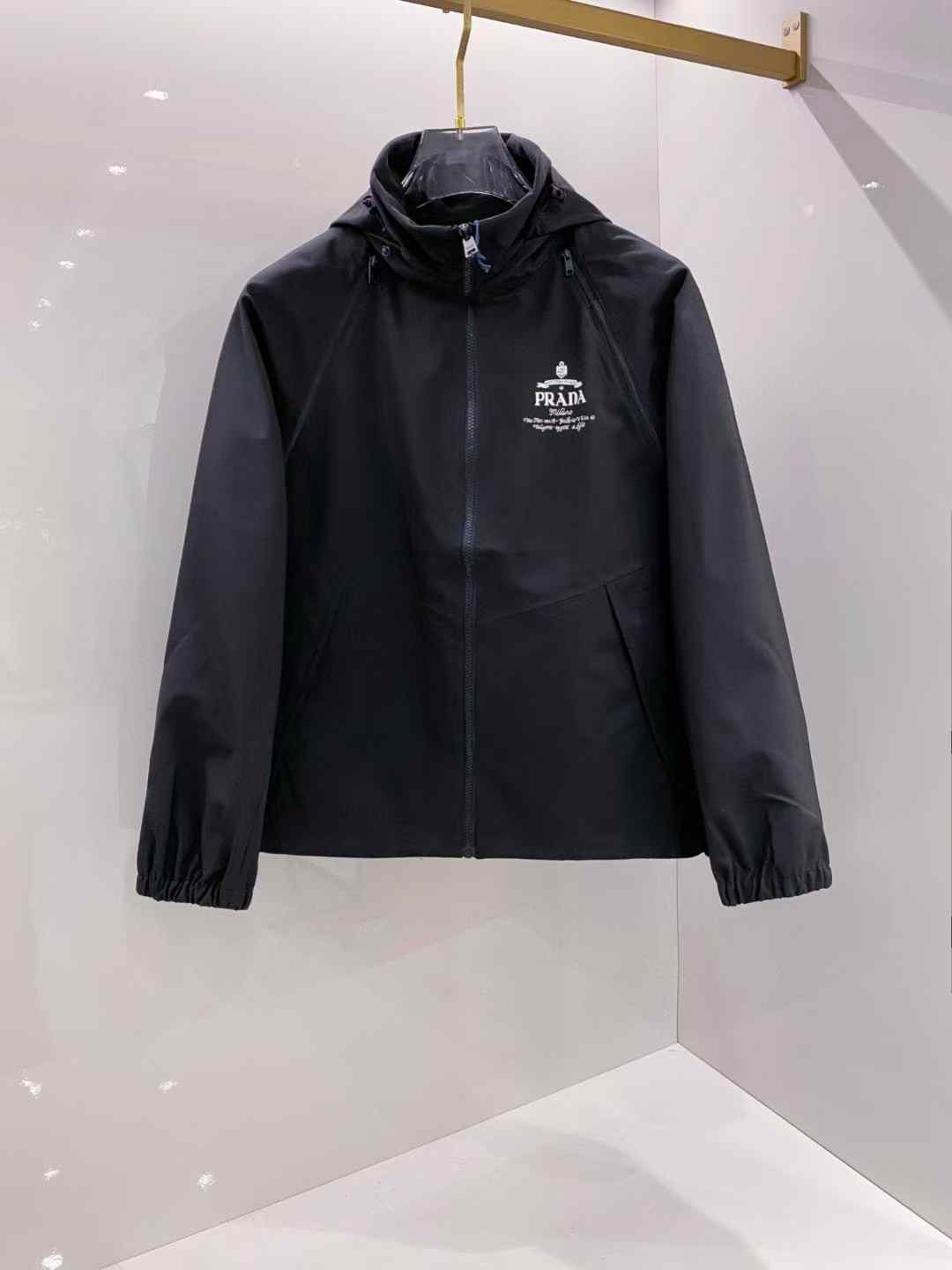 Prada Black Max Woven Jacket black