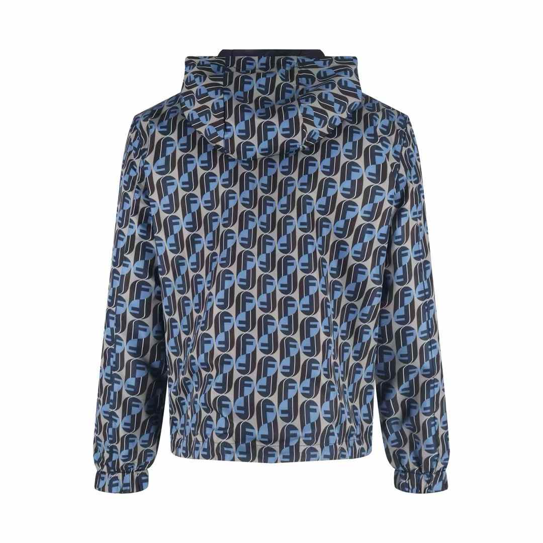 Fendi Men's logo-plaque Hooded Jacket