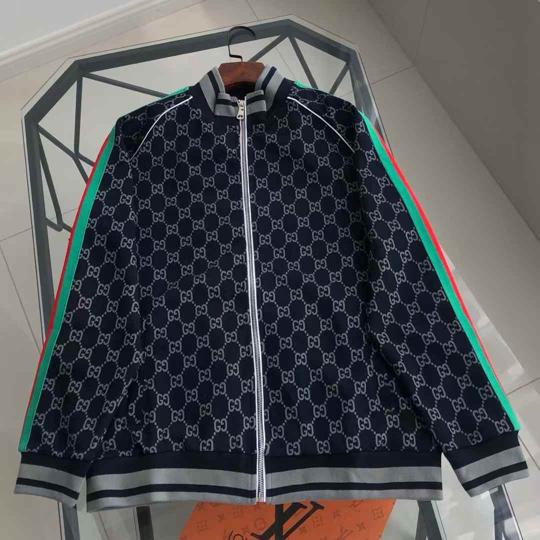 Gucci jersey cotton jacket in dark blue