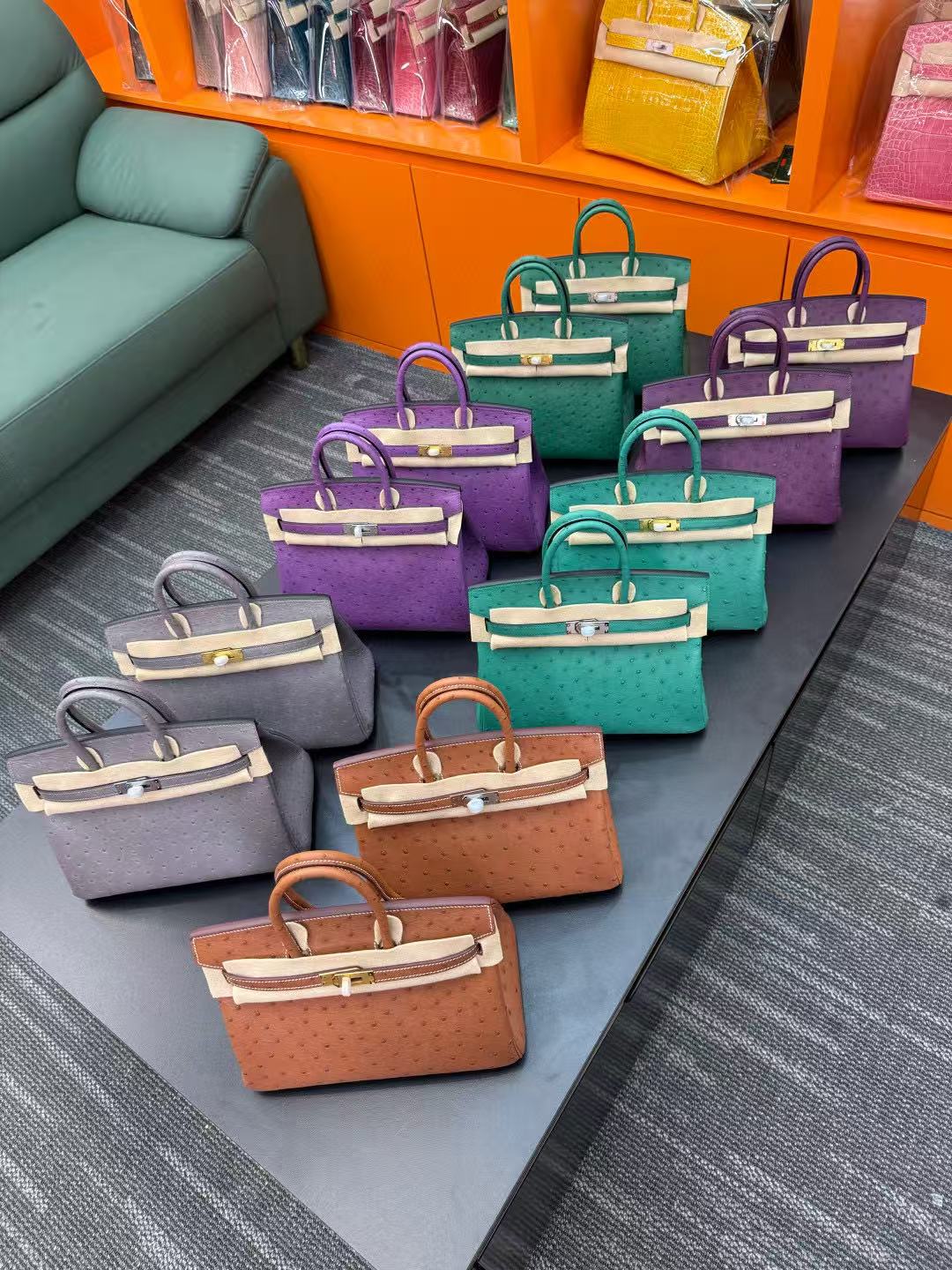 Hermes Ostrich leather Birkin Handbags all colors