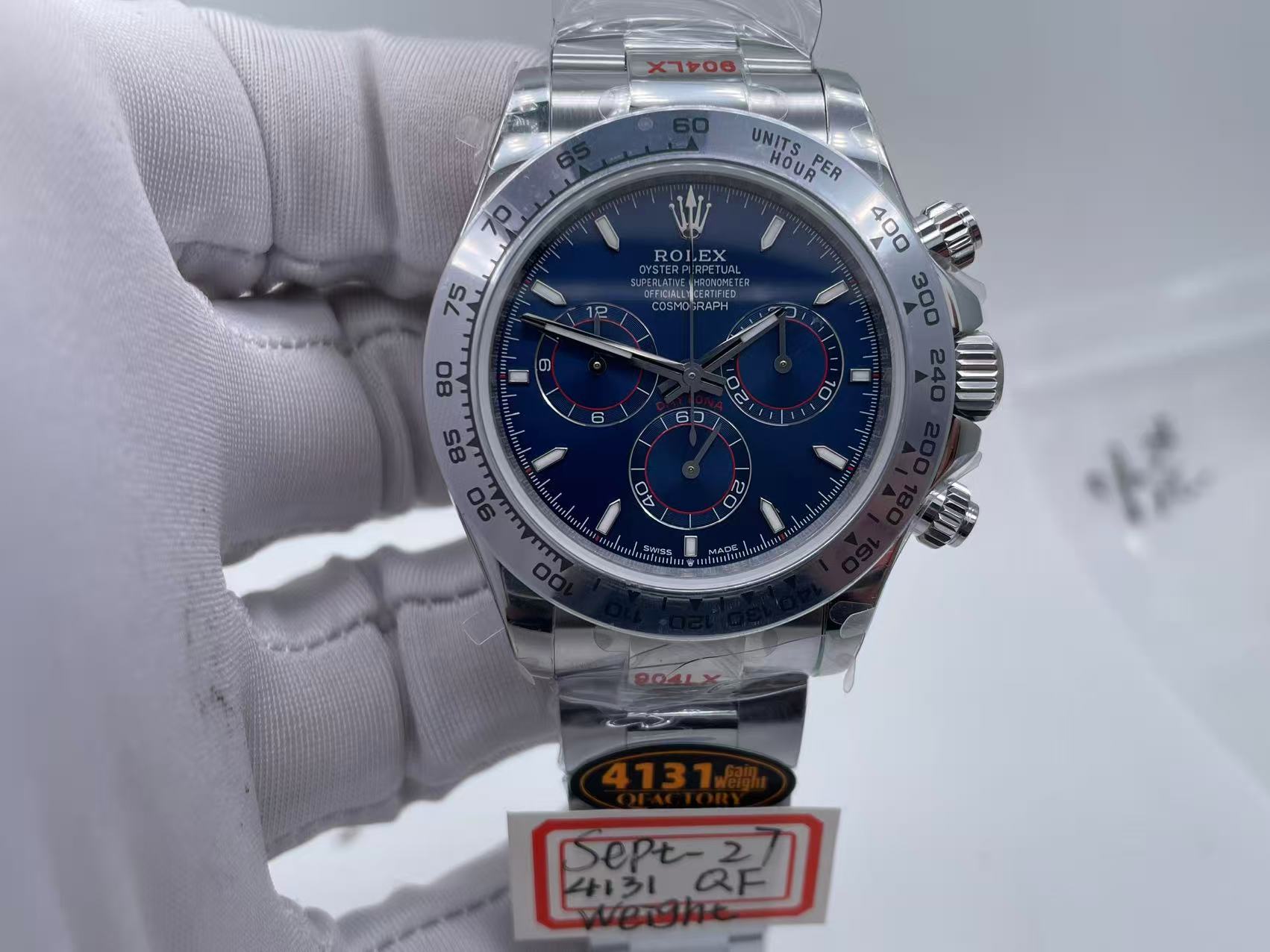 ROLDYT0688A - Daytona 126509 904L WG/WG Blue/Stk QF V5 QF4131 $658