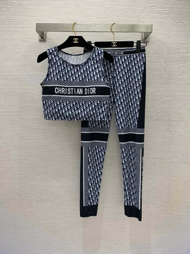 Dior high-stretch fitness yoga wear sports suit