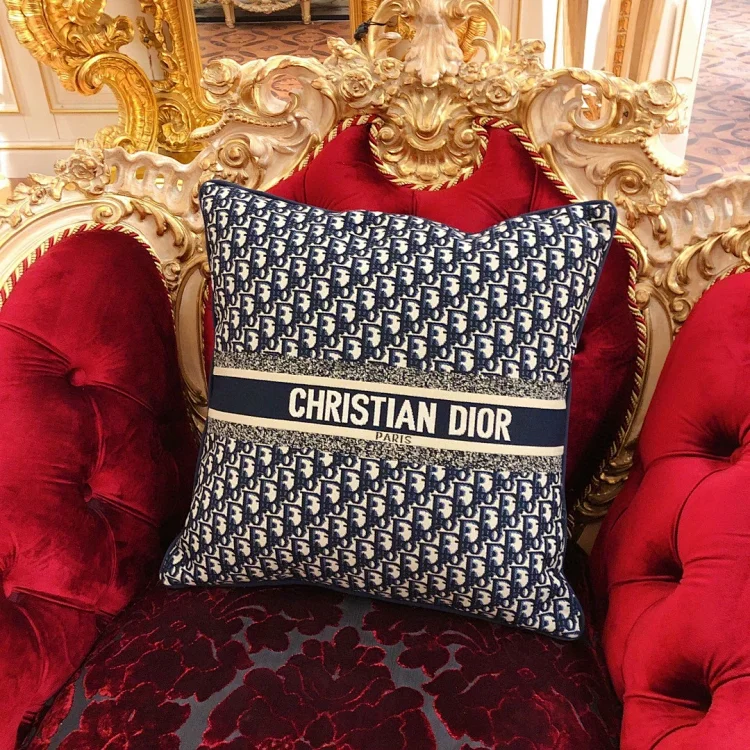 Dior 2021 Classic Monogram Embroidered Pillow