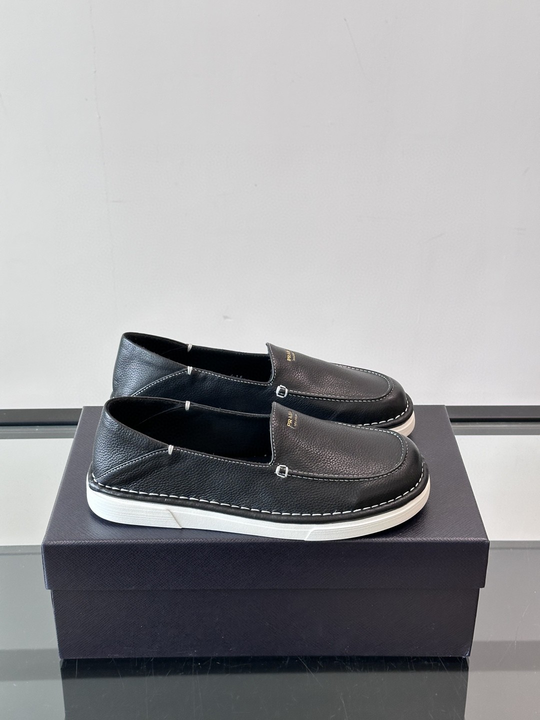 Prada Leather Loafers Black