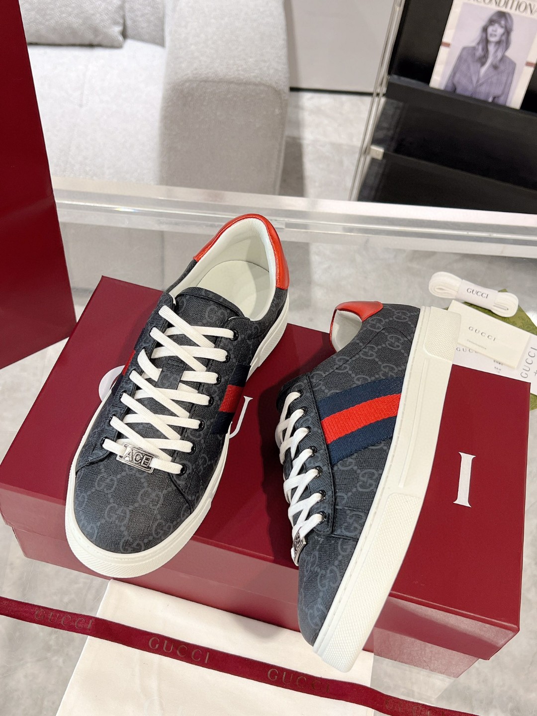 Gucci Ace GG Supreme sneakers with the iconic red and blue Web stripe
