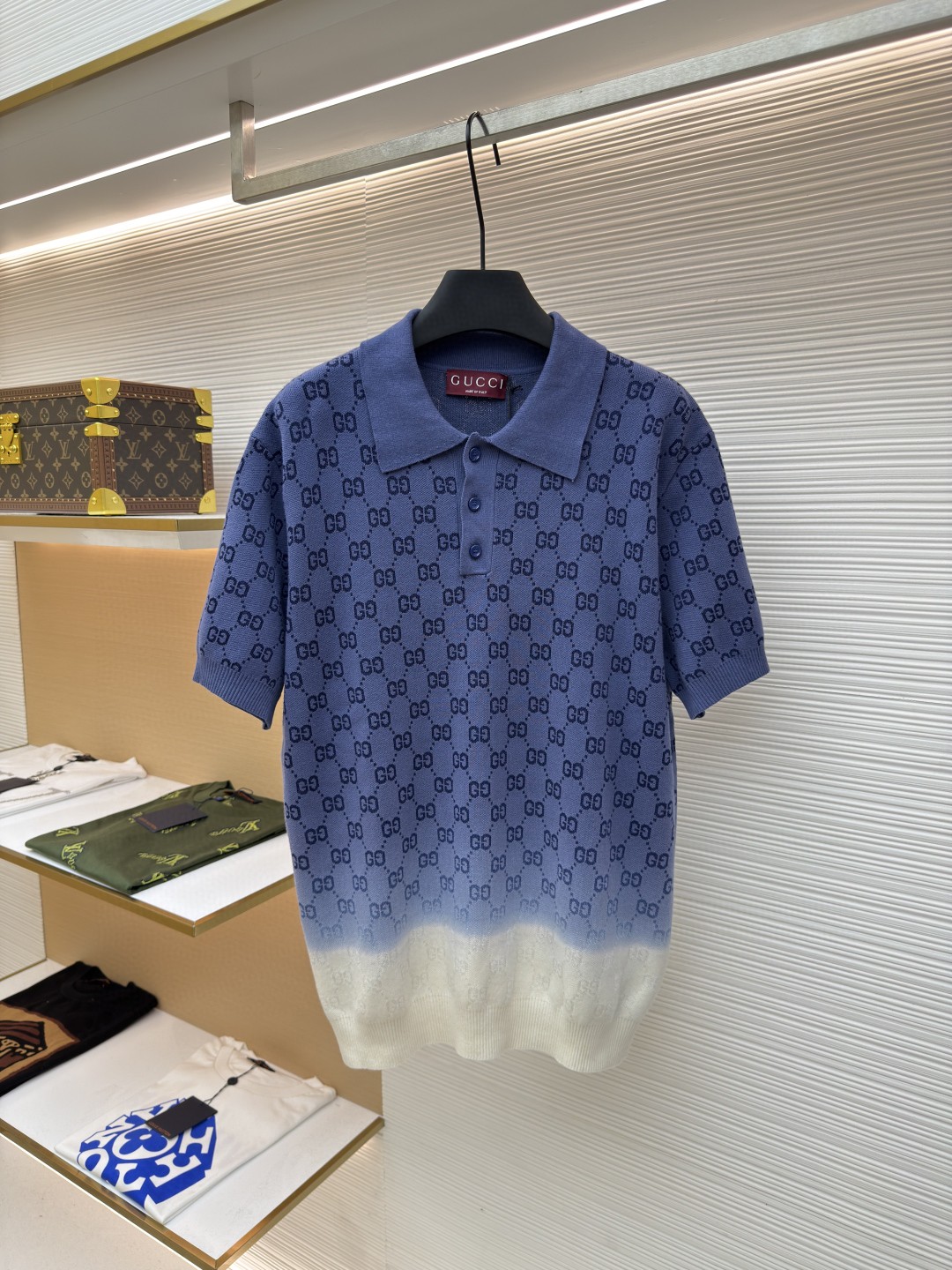 Gucci GG cotton knit jacquard polo shirt