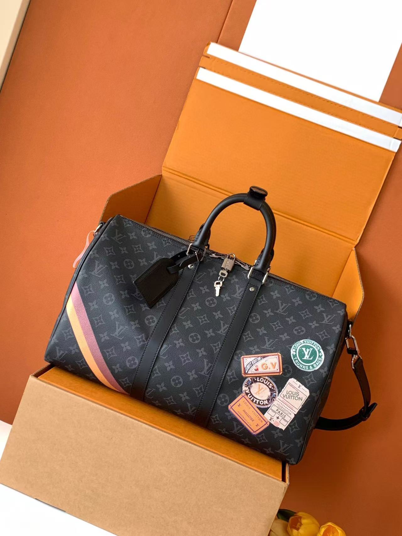 LV Keepall Bandouliere 45 Monogram Eclipse travel bag
