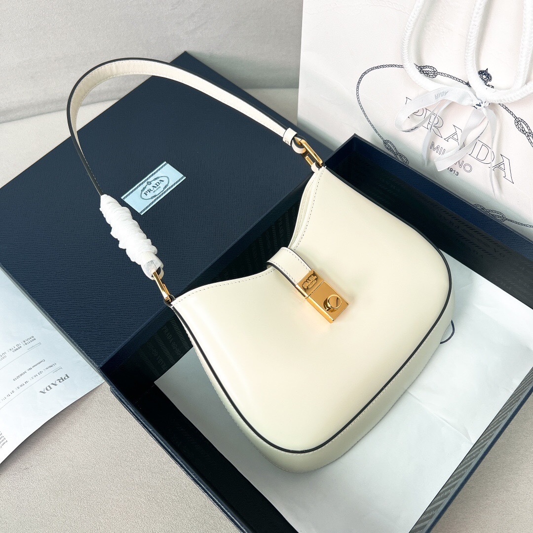 Prada Low Key Shoulder Bag white