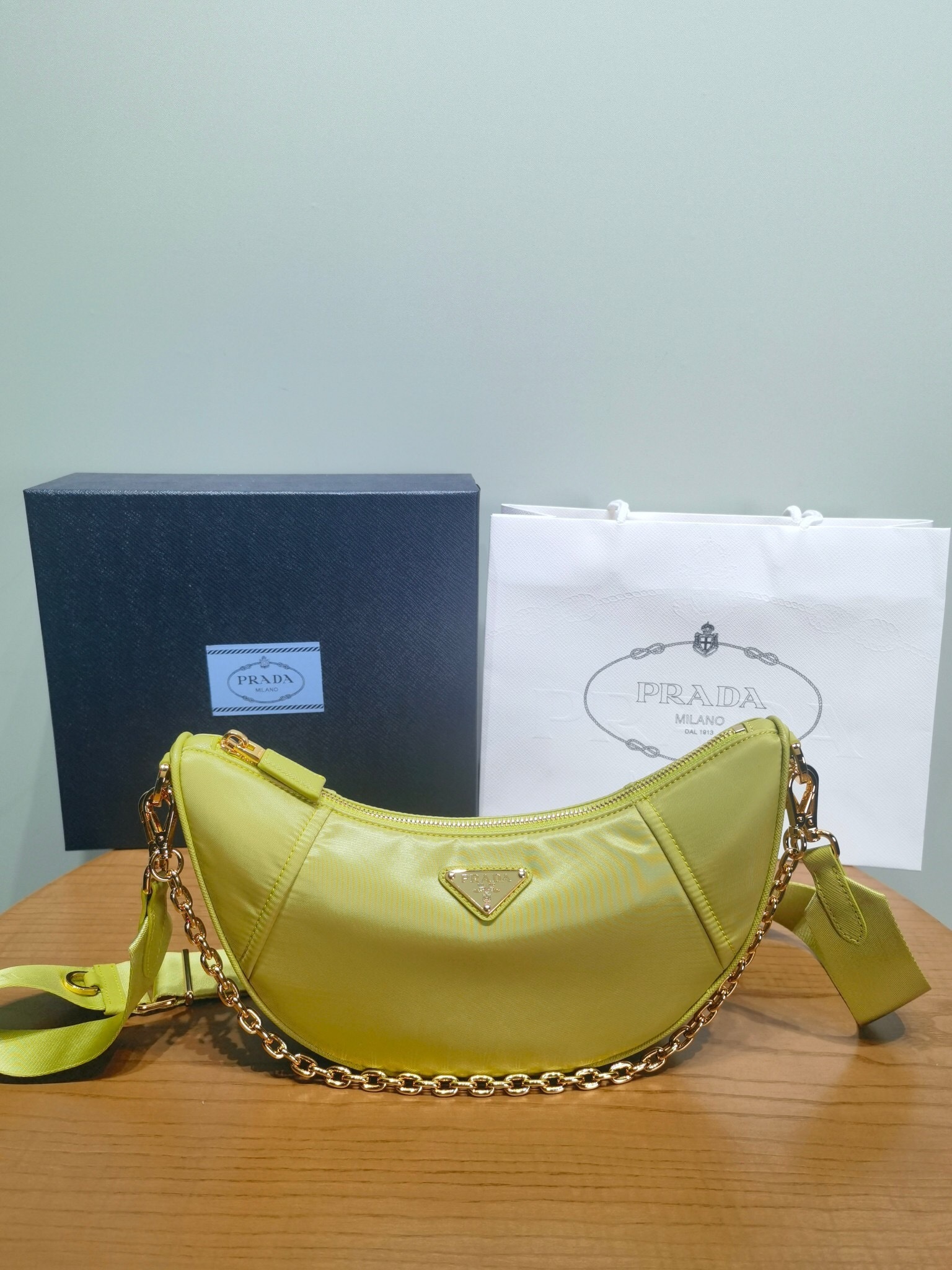 Prada Demi-Lune Re-Nylon shoulder bag