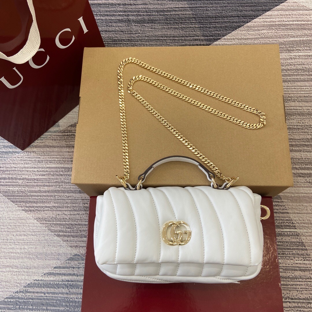 Gucci GG Milano Mini leather tote bag white