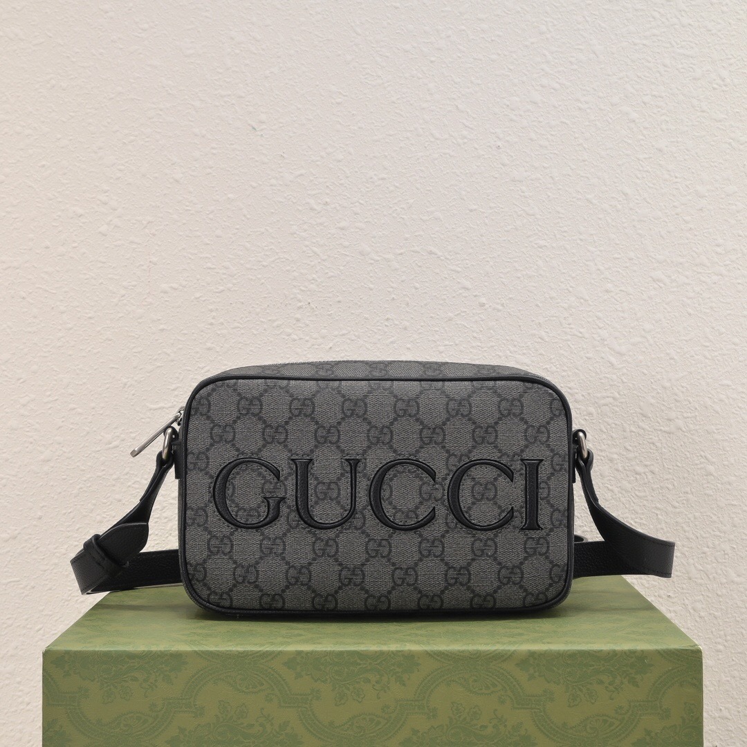 Gucci Mini Logo-Applique Leather milano Shoulder Bag black