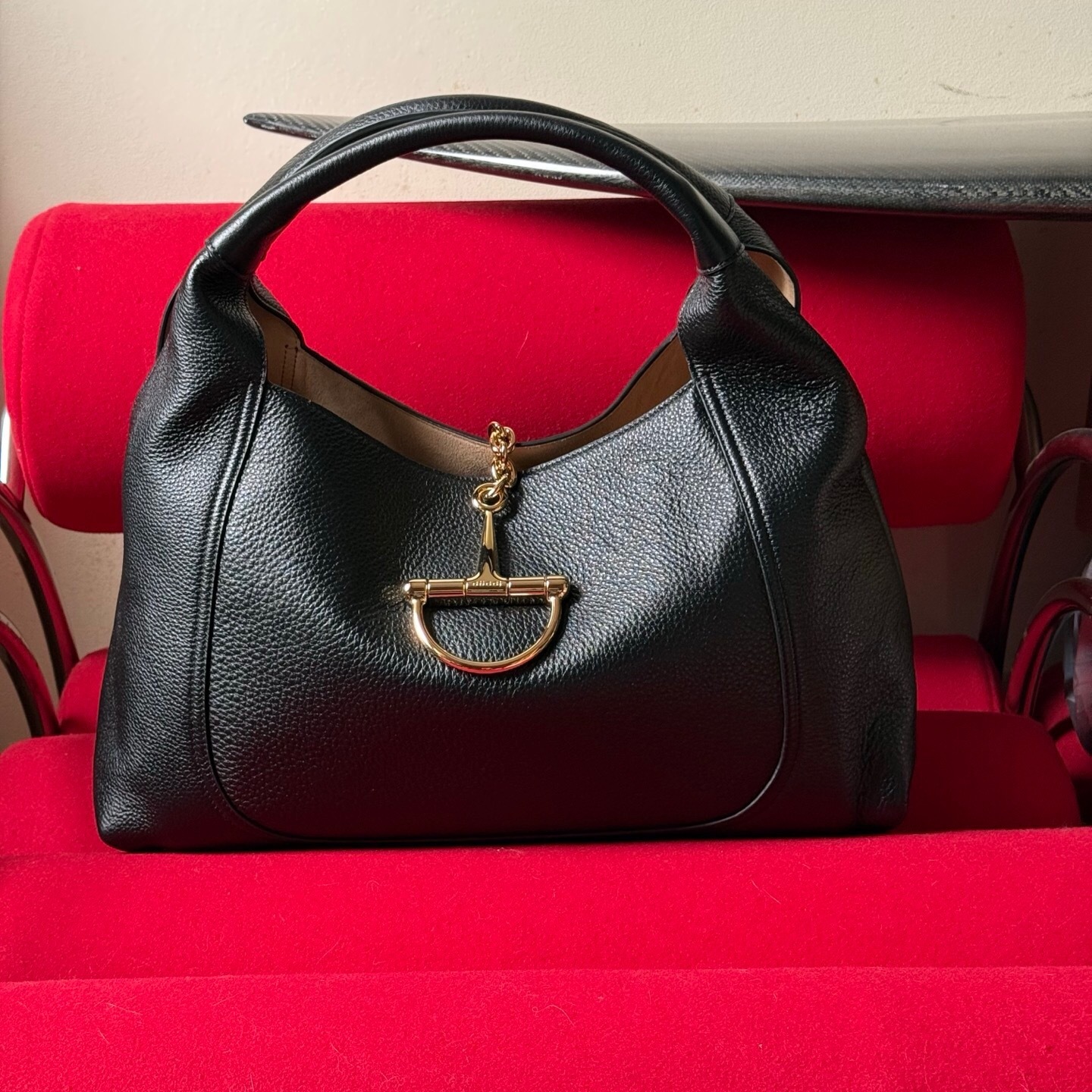 Gucci Softbit medium top handle bag black