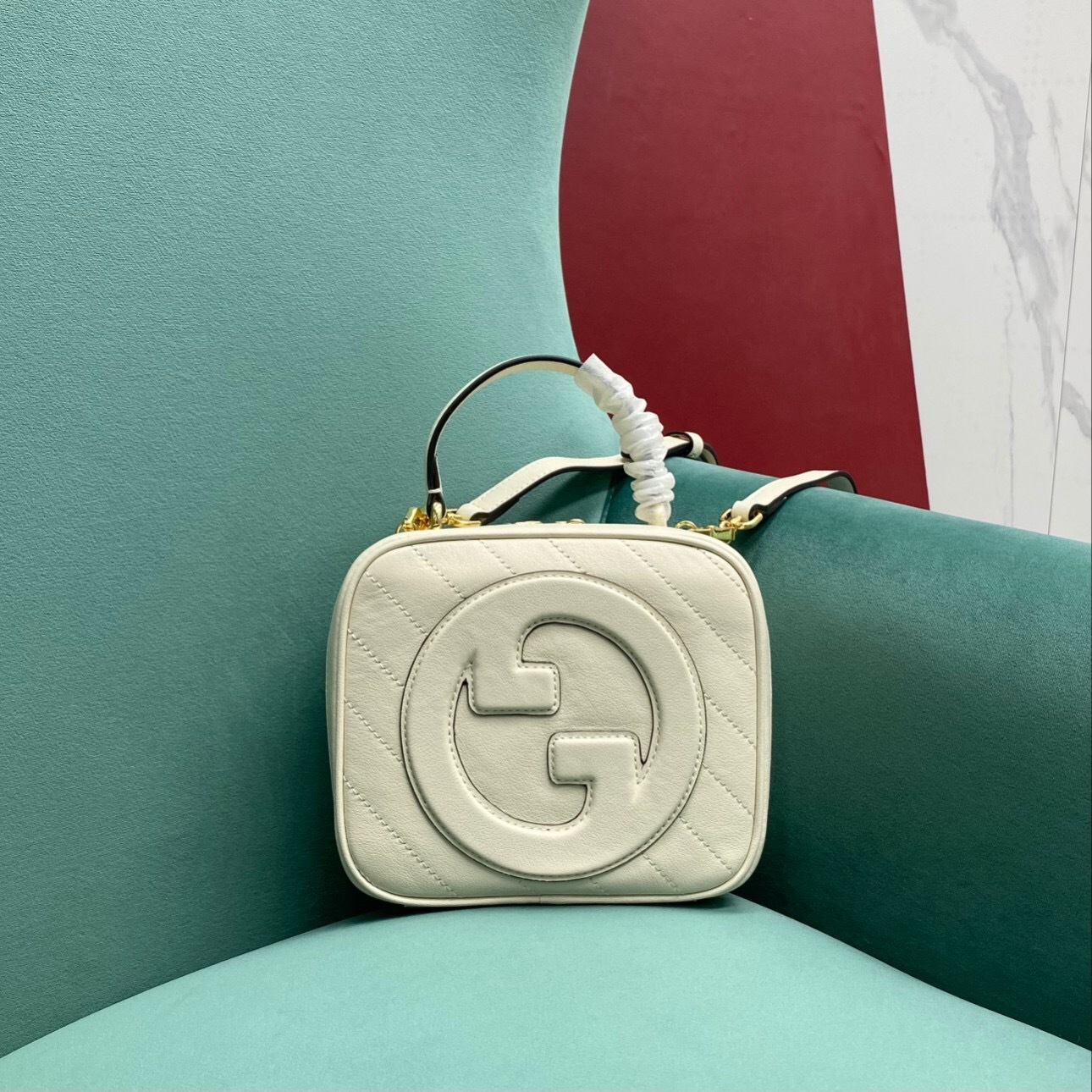 Gucci Blondie Small leather shoulder bag white