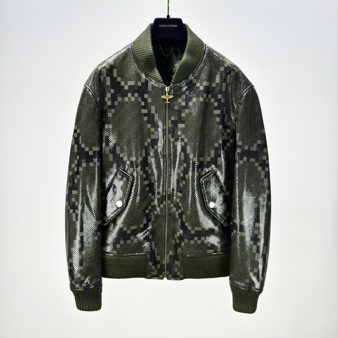 LV Graphic Leather Bomber jacket