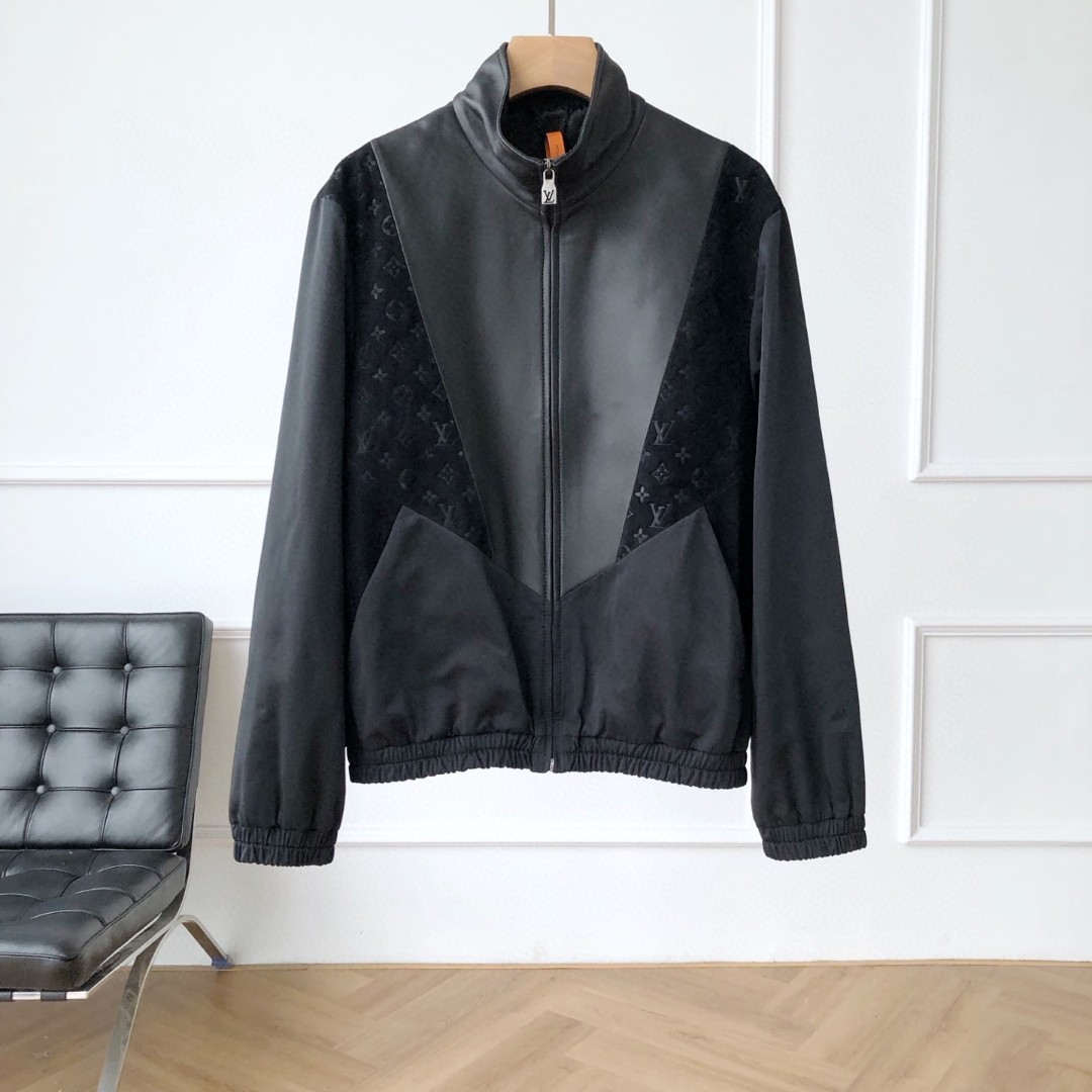 LV Leather Mix Track Top jacket