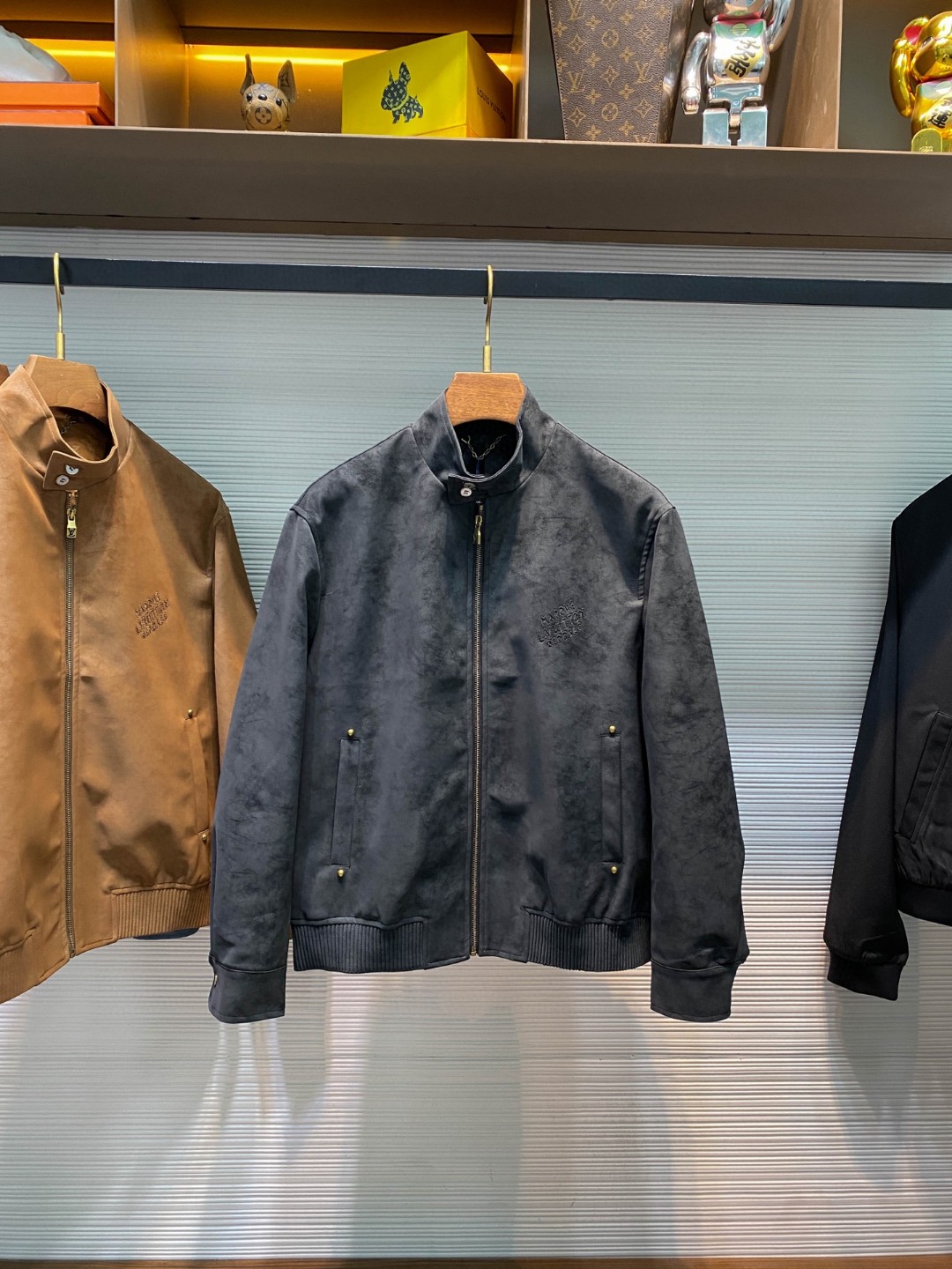 LV men's tan bomber jacket