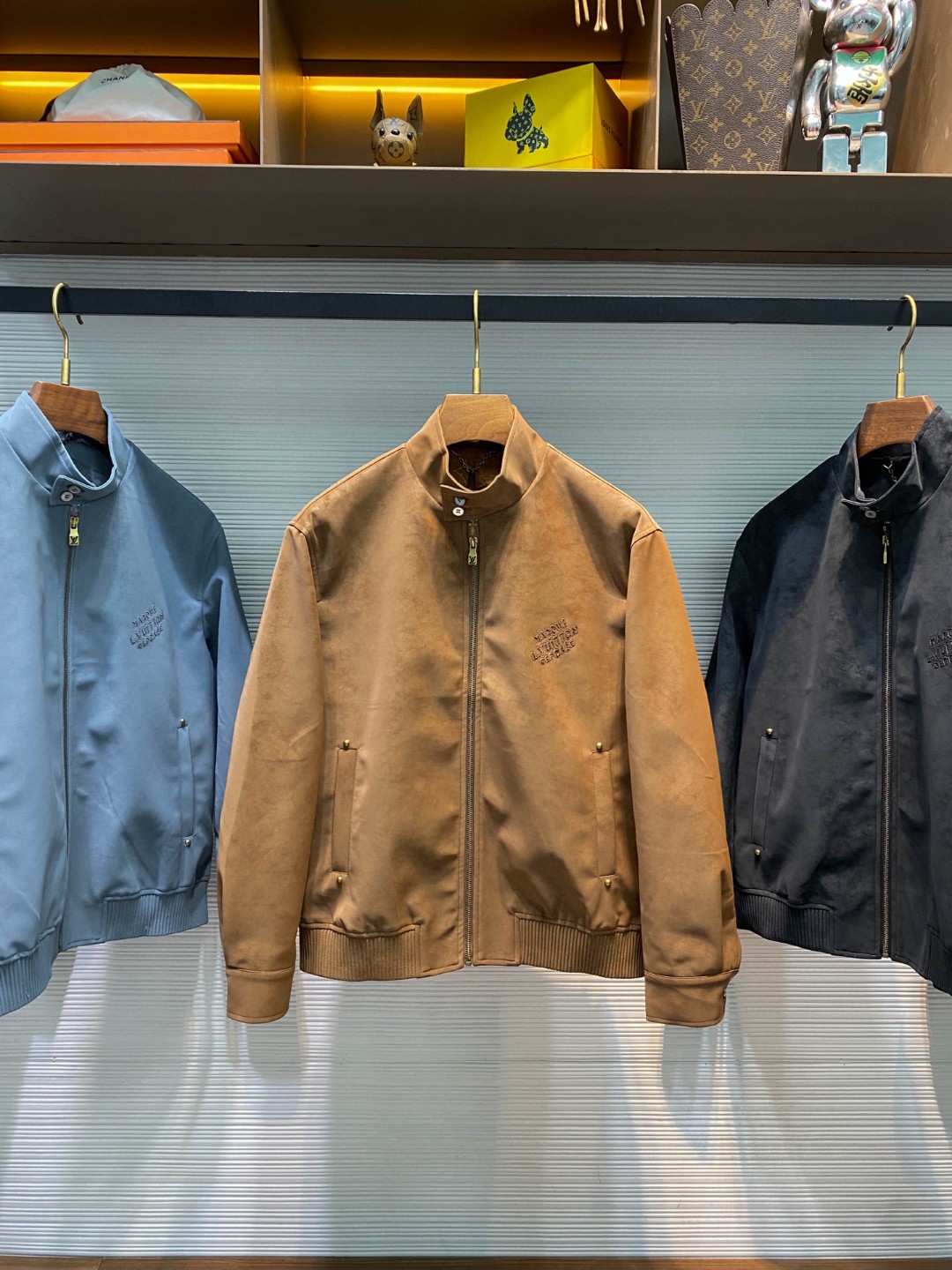 LV men's tan bomber jacket