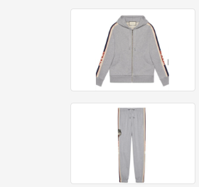 Gucci Web Stripe Zipped Hoodie tracksuit in gray