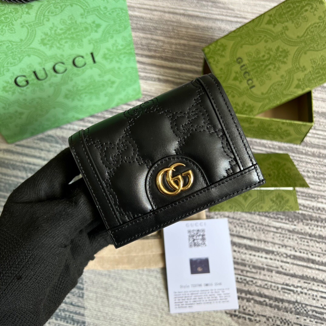 Gucci GG Matelassé Leather Wallet black