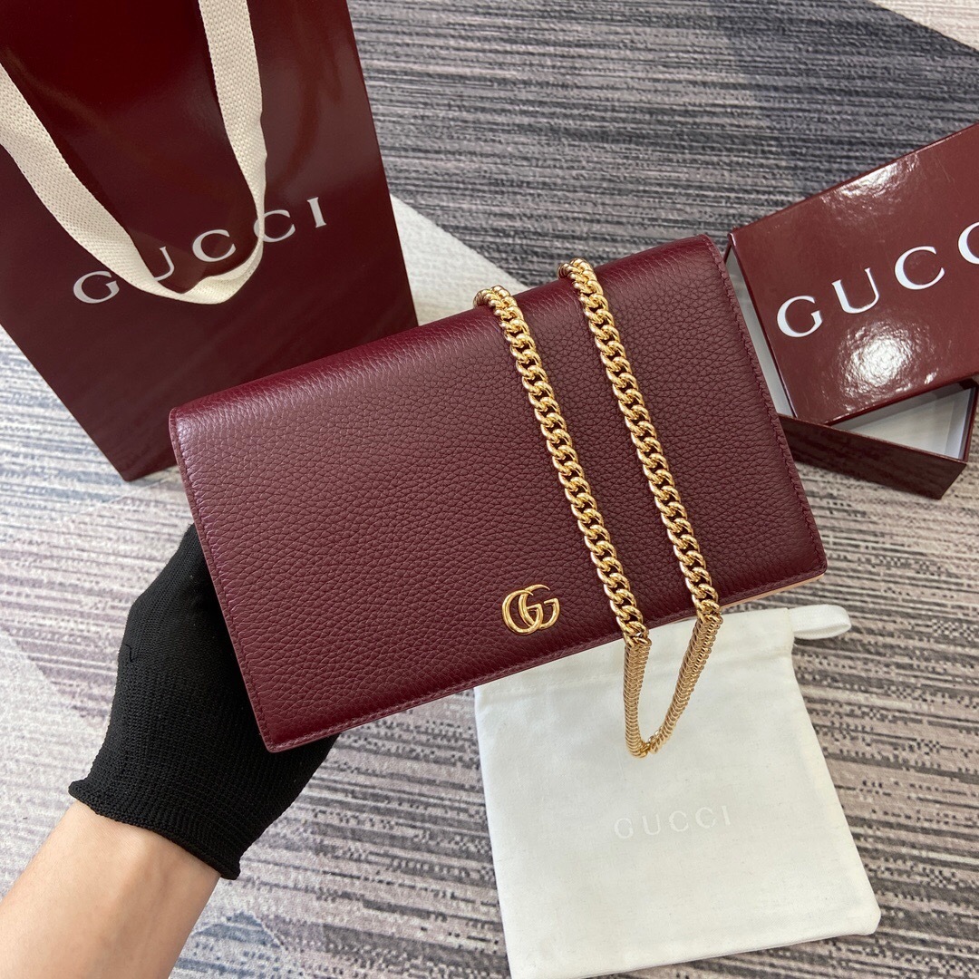 Gucci GG Marmont Wallet on Chain LEATHER SLING BAG