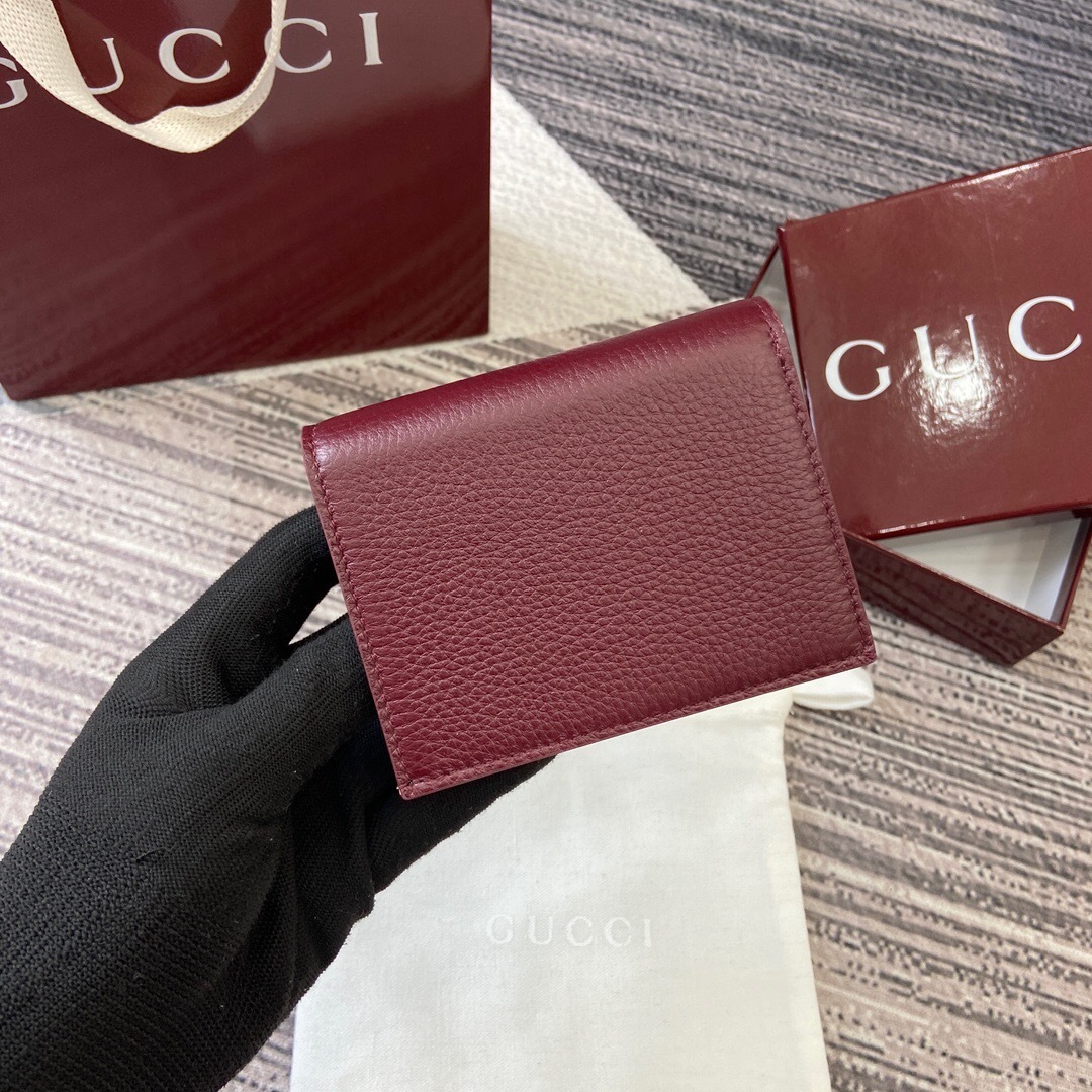 Gucci GG Marmont compact wallet in burgundy