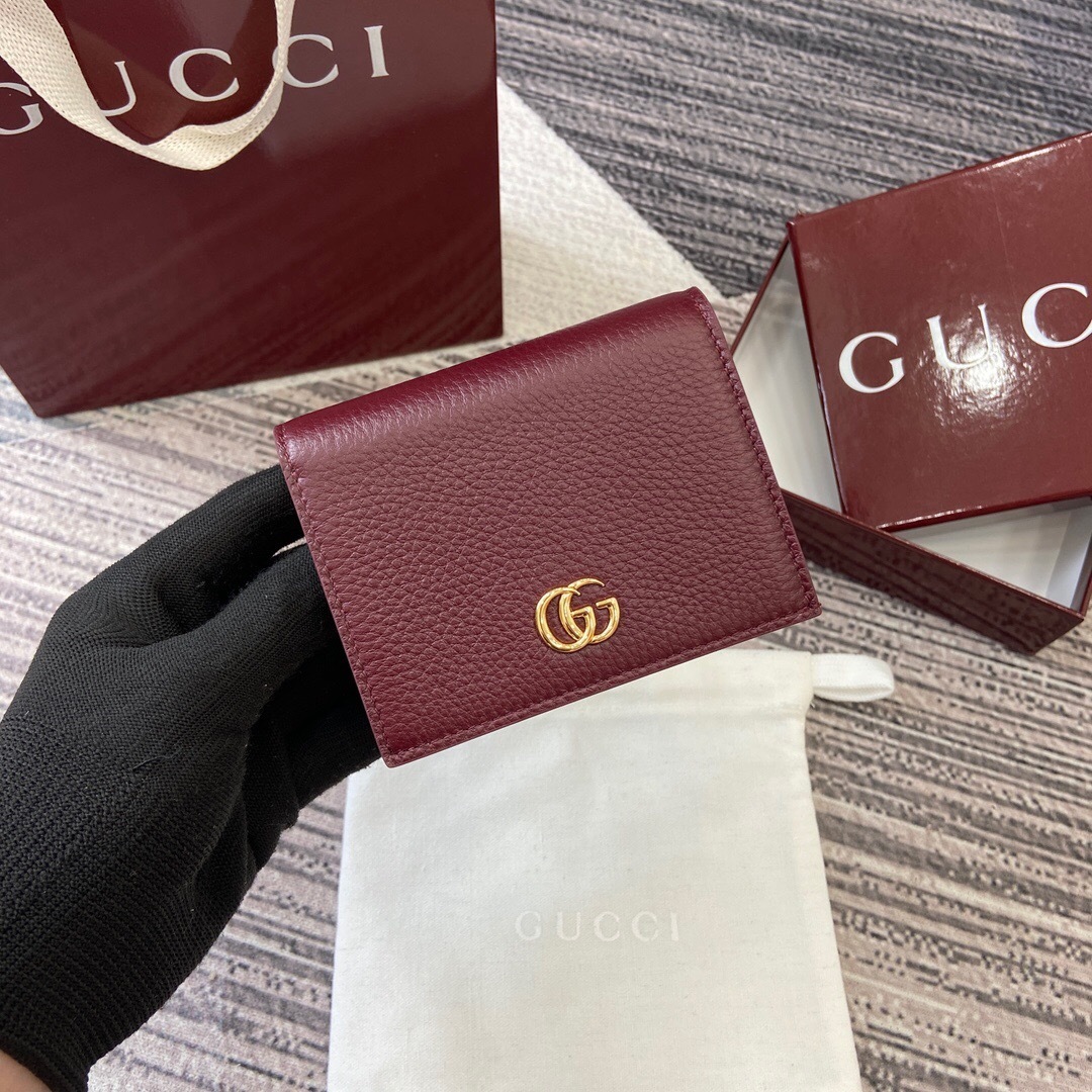 Gucci GG Marmont compact wallet in burgundy