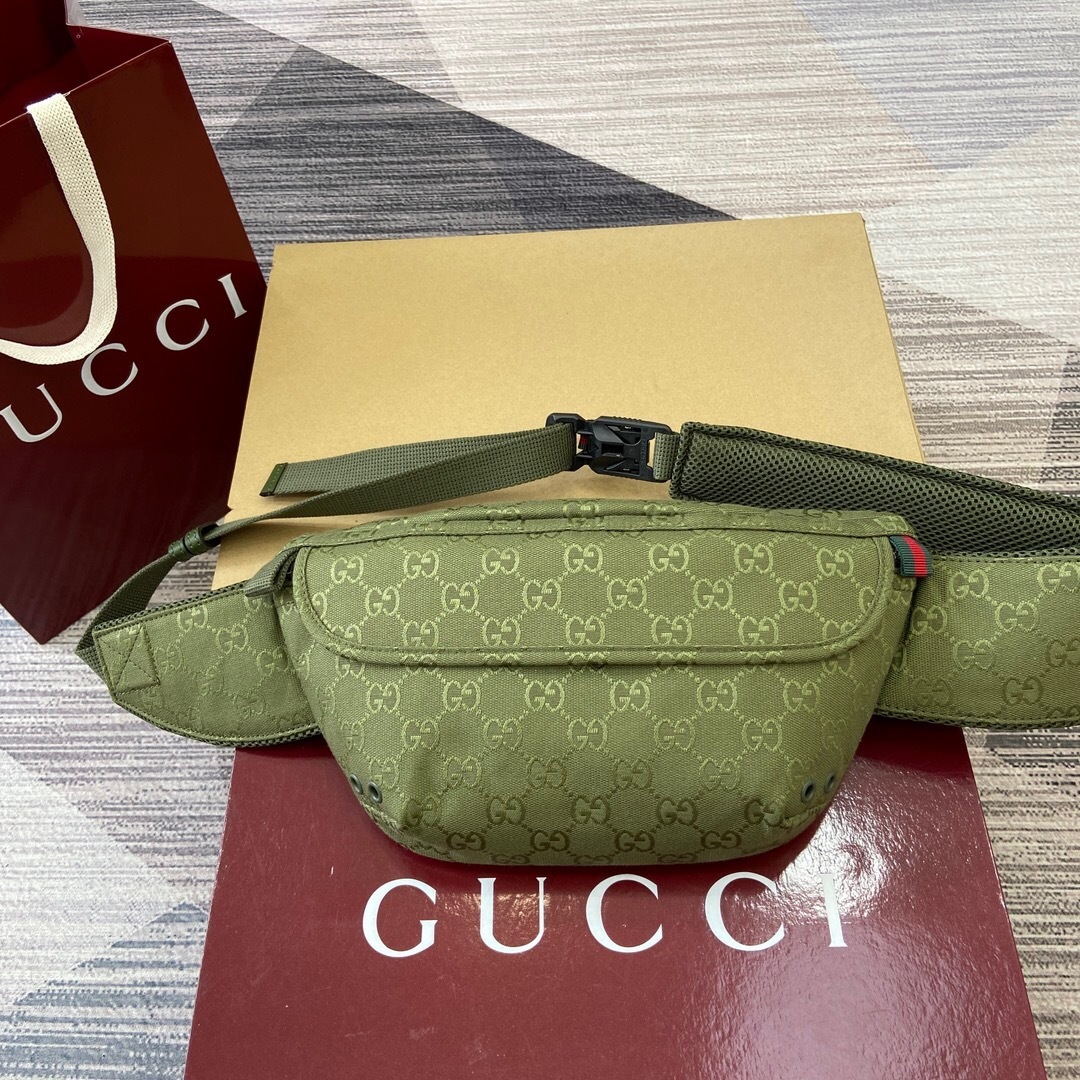 Gucci GG Canvas Large Belt Bag in forest green