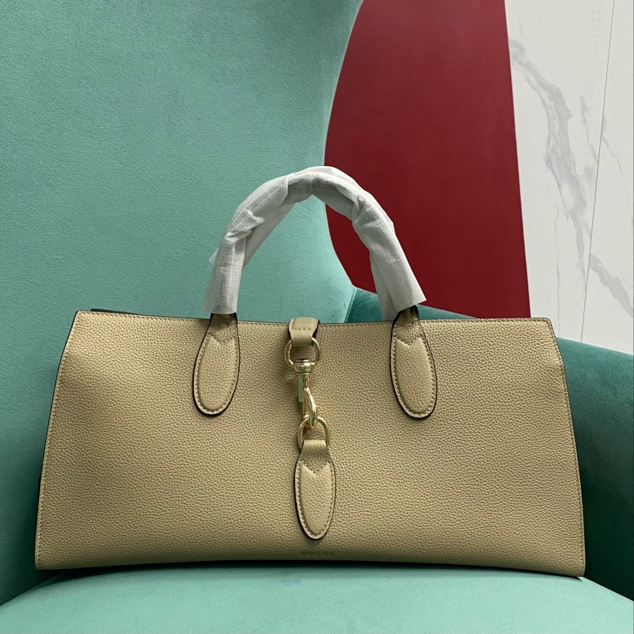Gucci Medium Tote Bag with Hook Closure