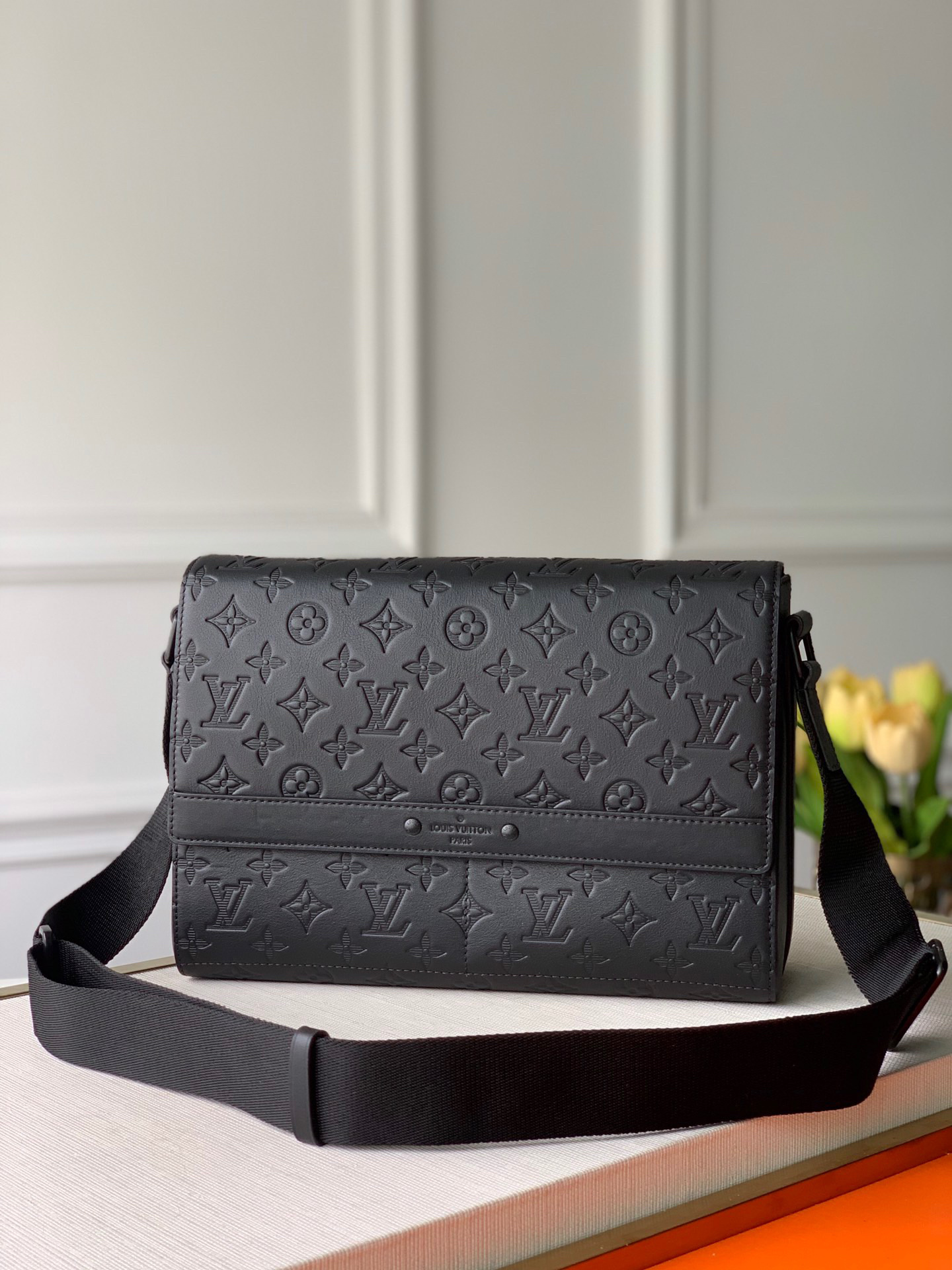 LV Black Monogram Shadow Sprinter Messenger bag