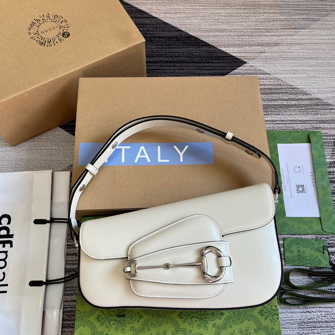 Gucci Horsebit 1955 small shoulder bag white