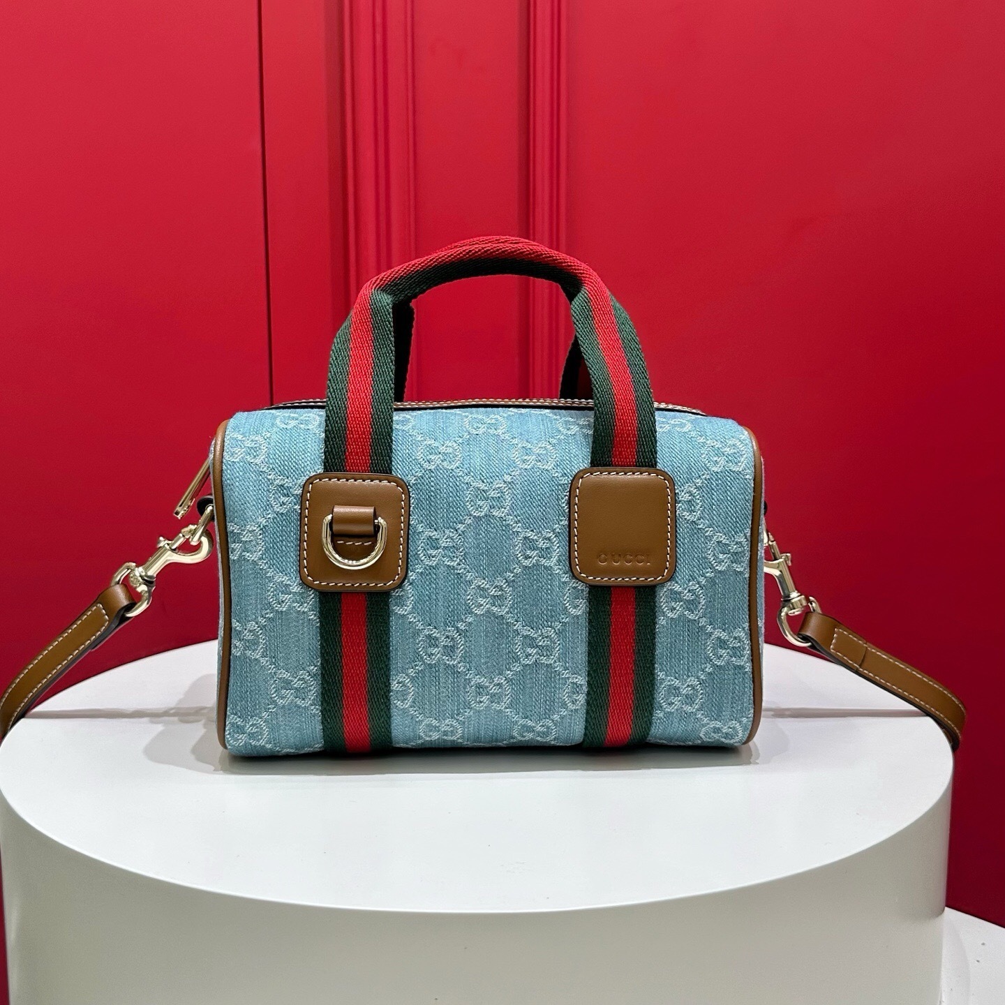 Gucci Mini GG Handbag in blue and white GG denim