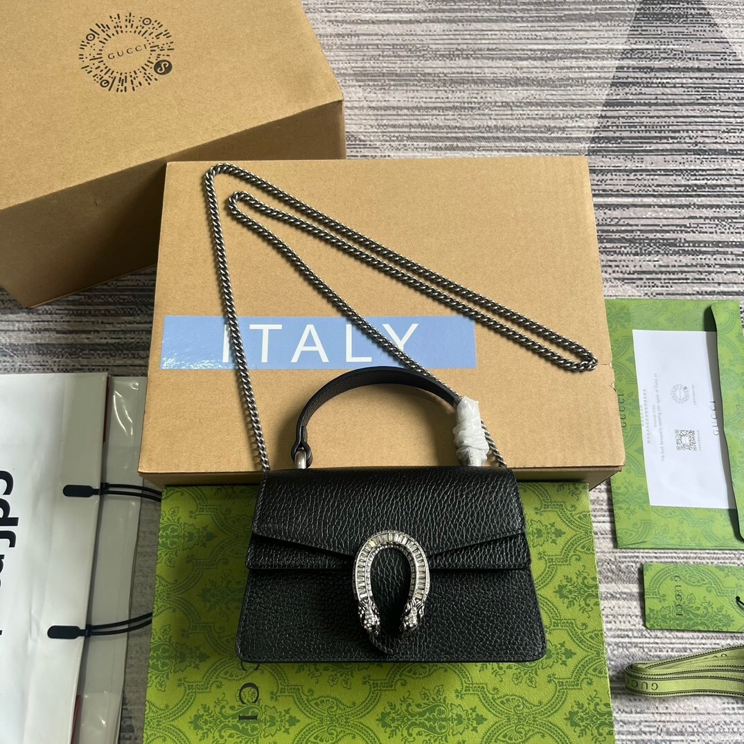 Gucci Dionysus Mini Top Handle Bag black