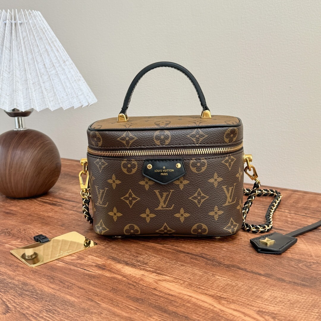 LV Vanity PM handbag in Monogram Reverse canvas