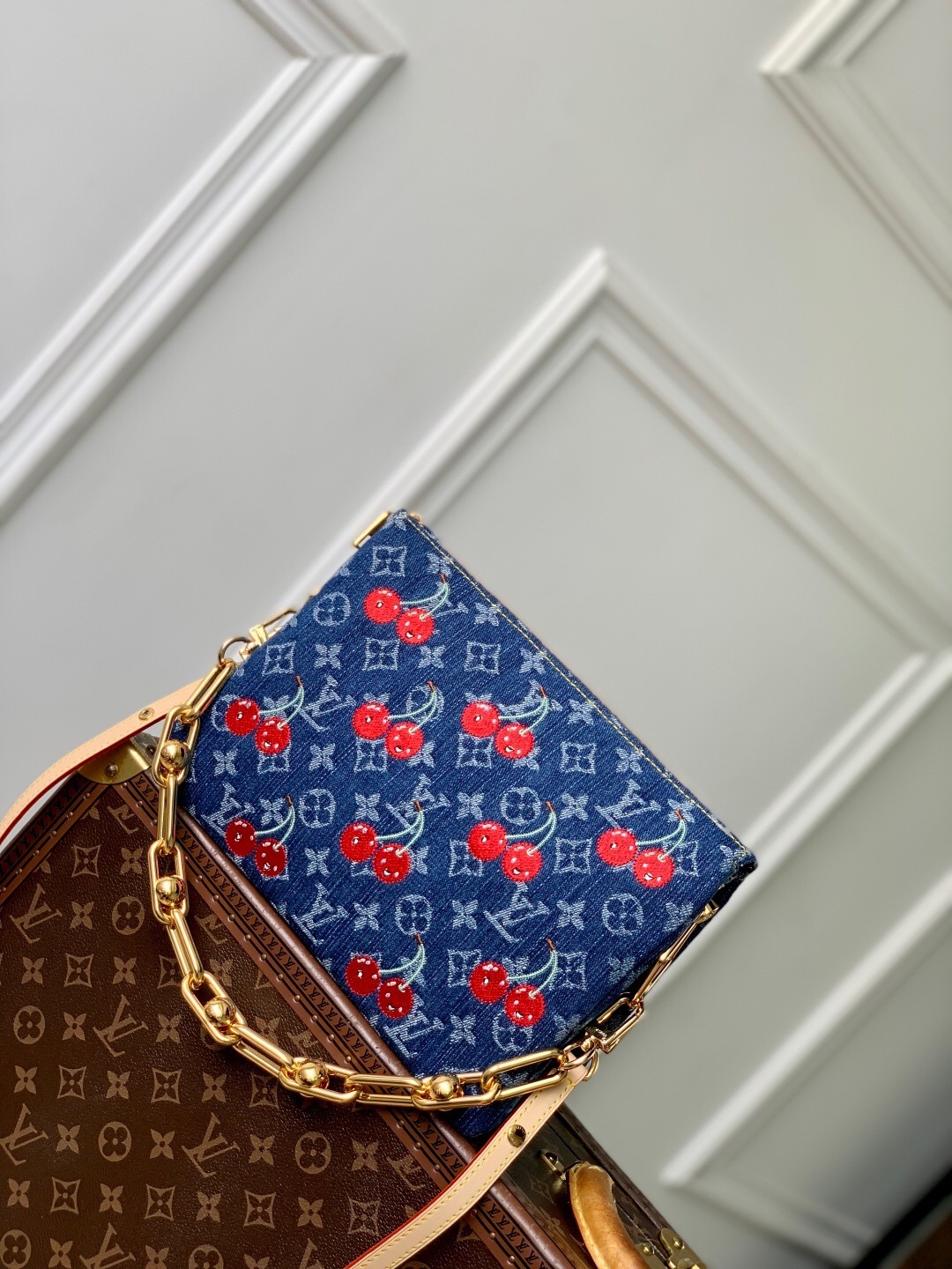 LV x TM Denim Pochette bag