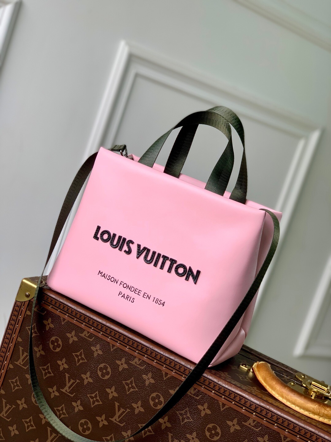 LV Cowhide Mini Shopper Tote in pink