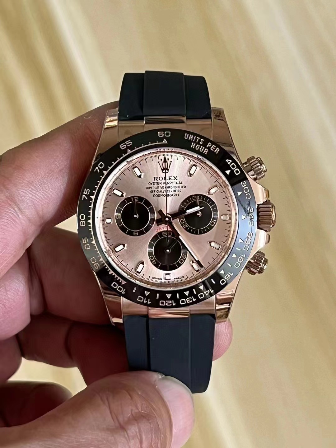 ROLDYT0352C - Daytona 116515 904L RG/RU Blk/Stk BTF Asia 4130 $828