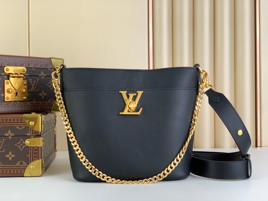 LV Lock and Walk bucket bag black