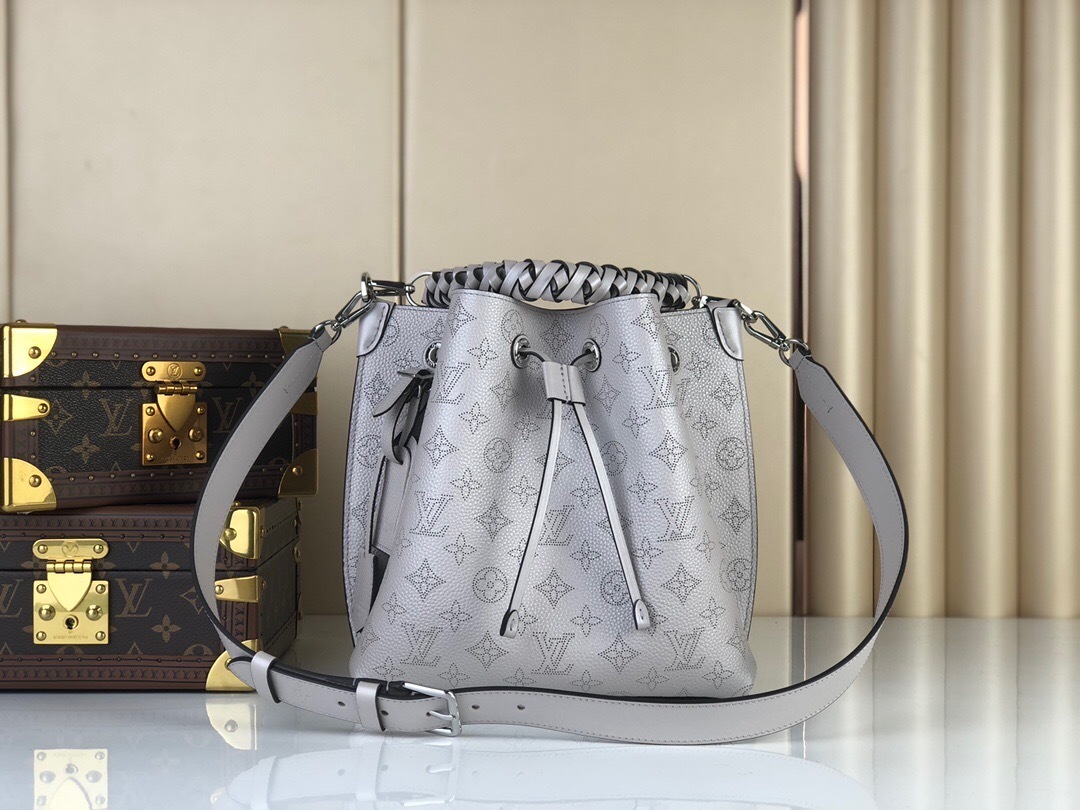 LV Muria bucket bag in Mahina perforated calfskin.
