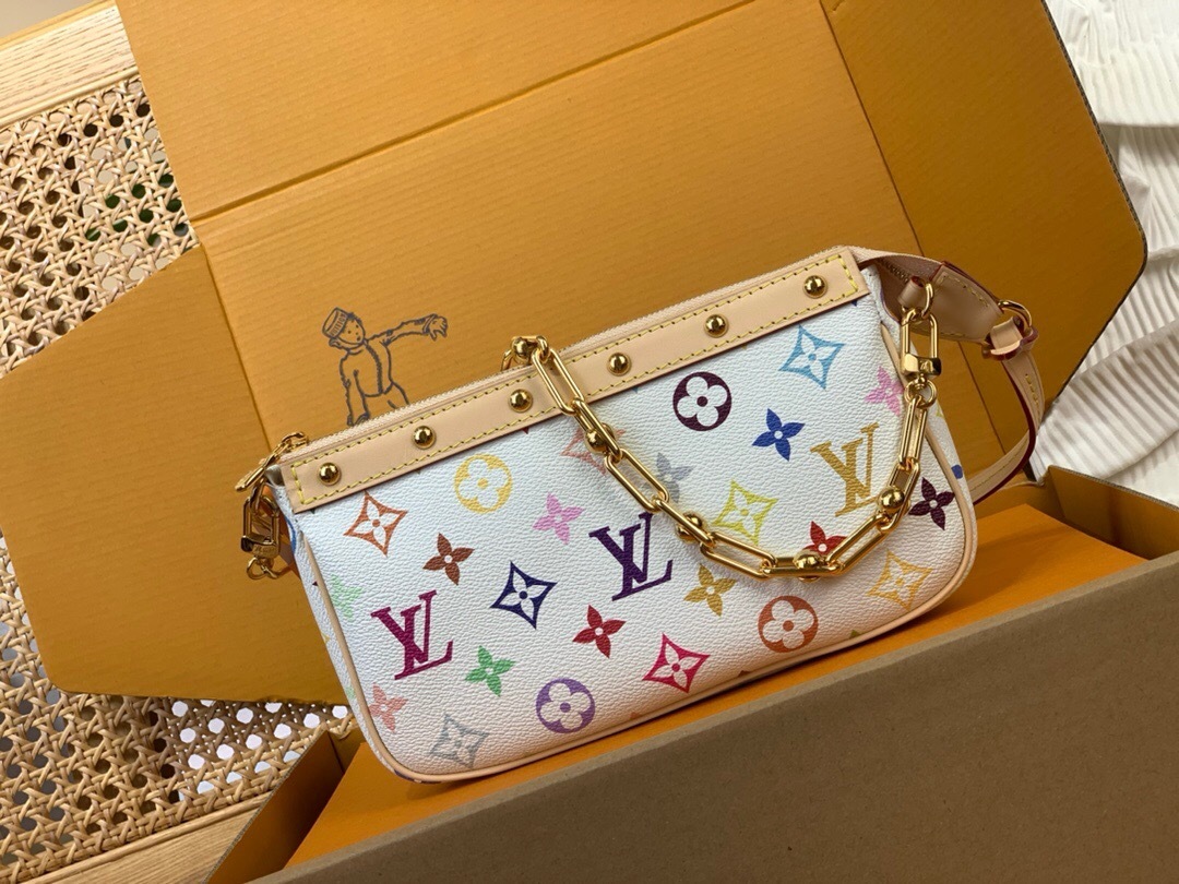 LV x Takashi Murakami Pochette Accessoires White Multicolored bag