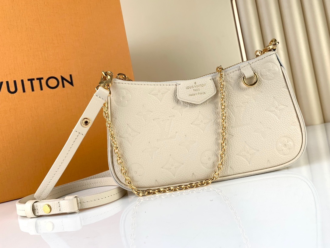 LV Pouch Monogram Embossed Sling Bag