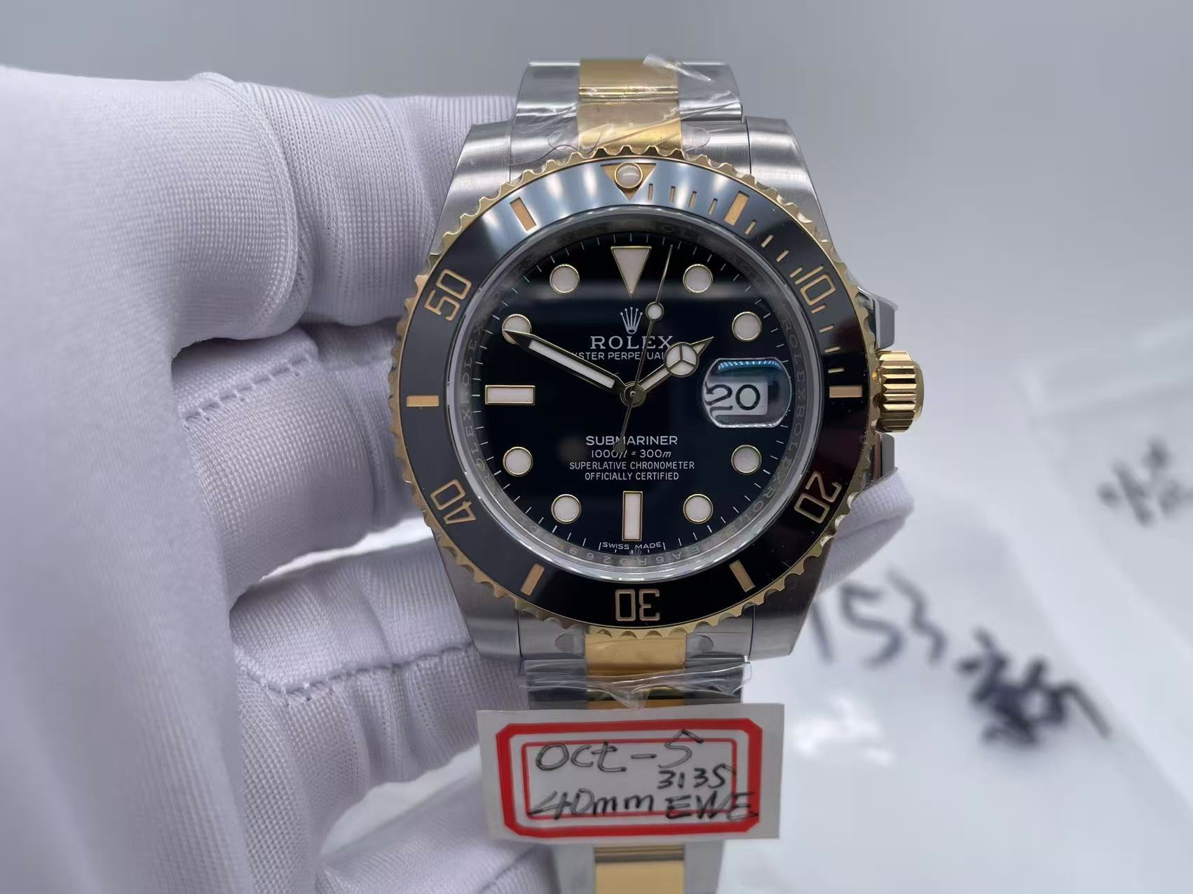 Submariner 116613 LN Black Ceramic EWEF 1:1 Best Edition on SS/YG Bracelet SH3135 $348
