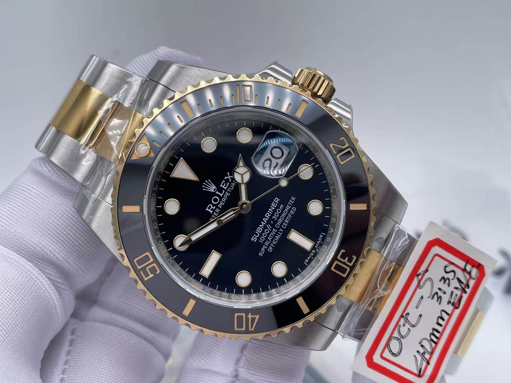 Submariner 116613 LN Black Ceramic EWEF 1:1 Best Edition on SS/YG Bracelet SH3135 $348