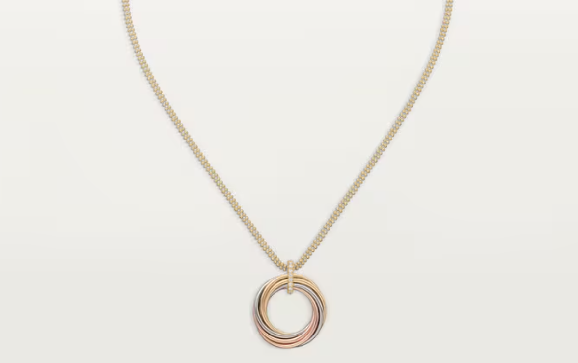 Cartier Trinity necklace and pendant, seven rows, diamonds