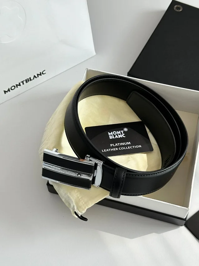 Montblanc automatic buckle leather belt