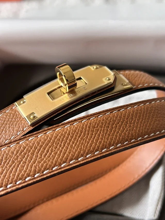 Hermes 1.8 Kelly belt Epsom calfskin belt